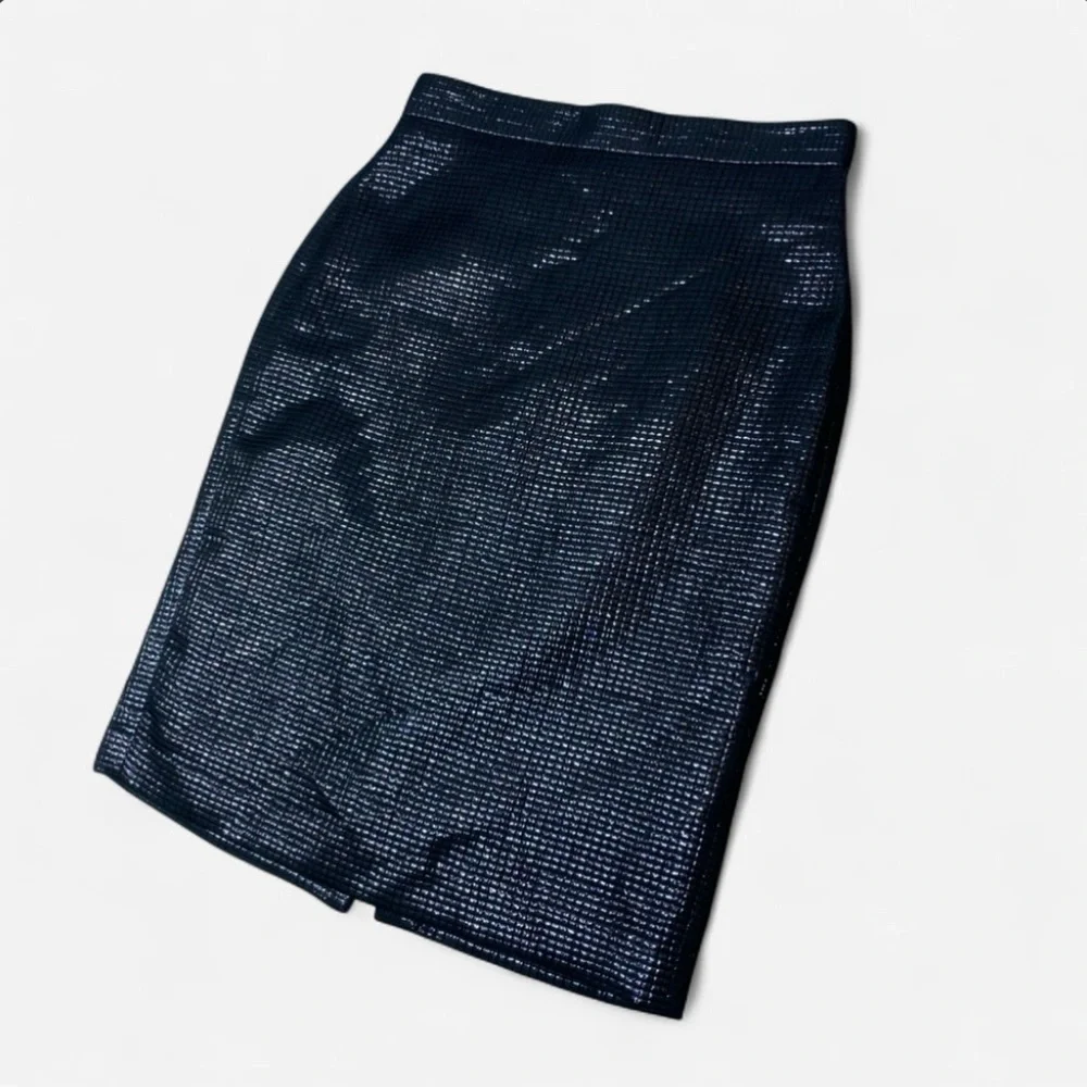 Banana Republic Monogram Metallic Textured Skirt Size 10 Luxe Cocktail